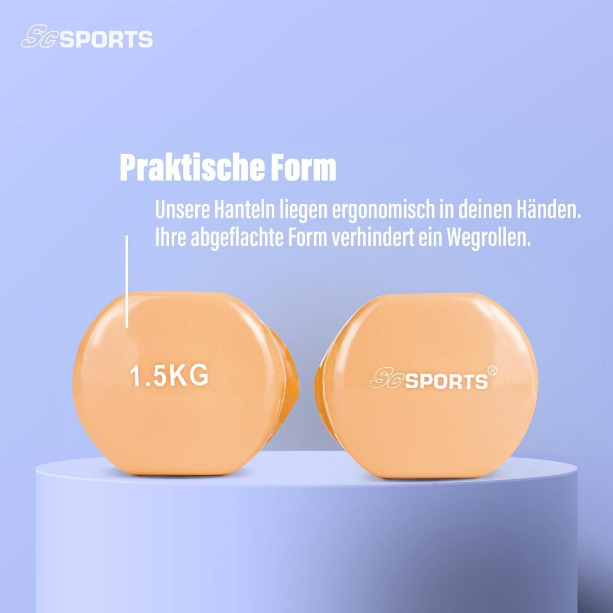 Ensemble d'haltères aérobic ScSPORTS 3 kg - 2 x 1,5 kg Orange