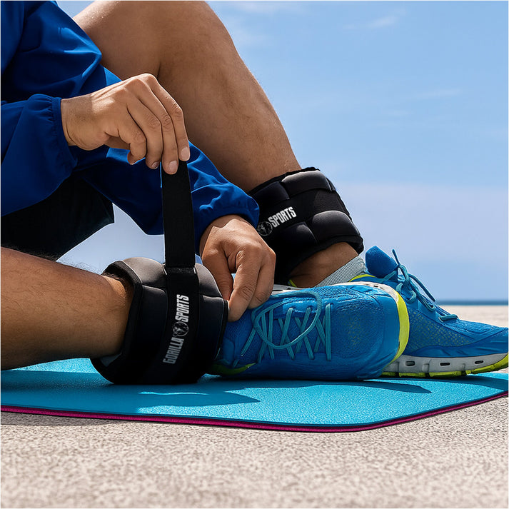 Adjustable ankle or wrist weights 0.45 - 2.25 kg Black
