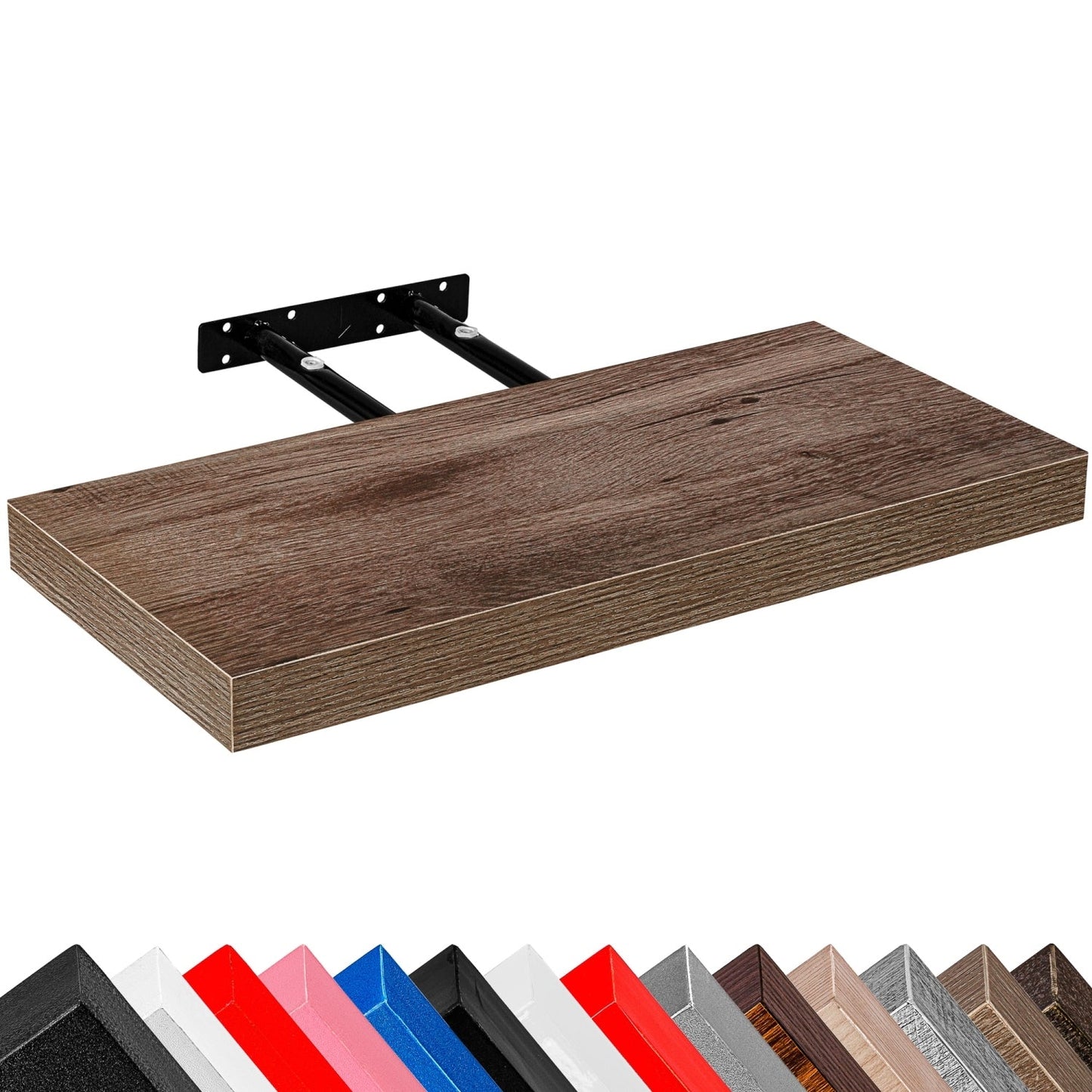 STILISTA Zwevende Wandplank 90 cm - Licht Hout Rustiek