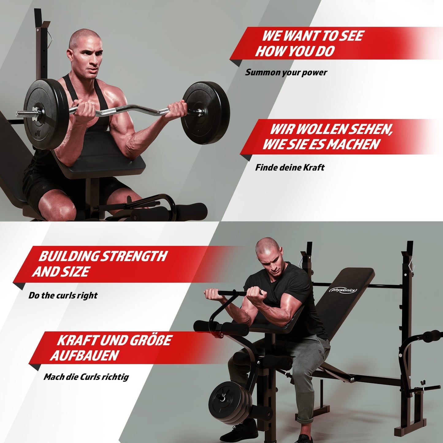 Physionics Compete set Fitnessbank met halterset 40 kg