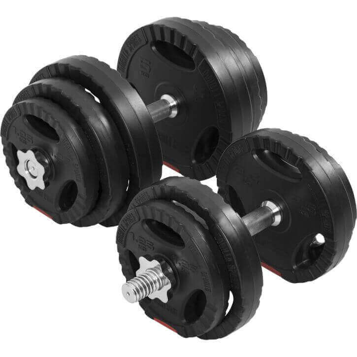 Dumbell set 20 kg + 2 x 5 kg Gripper Plastic - 30 mm