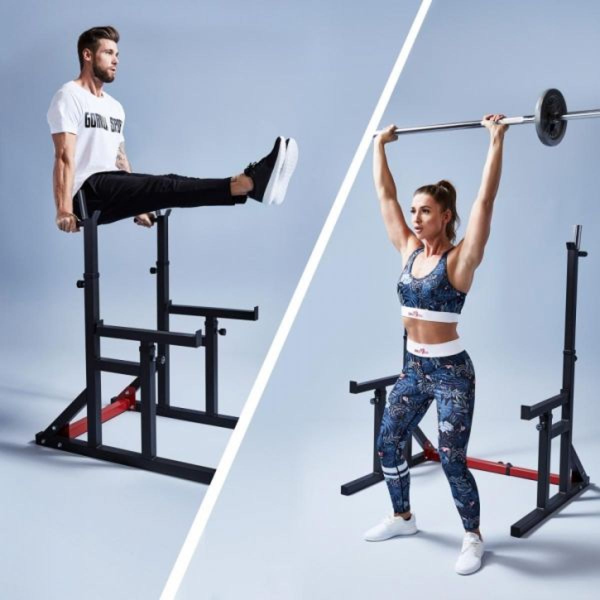 Multi Squat Rack Met 100 kg Halterset Kunststof