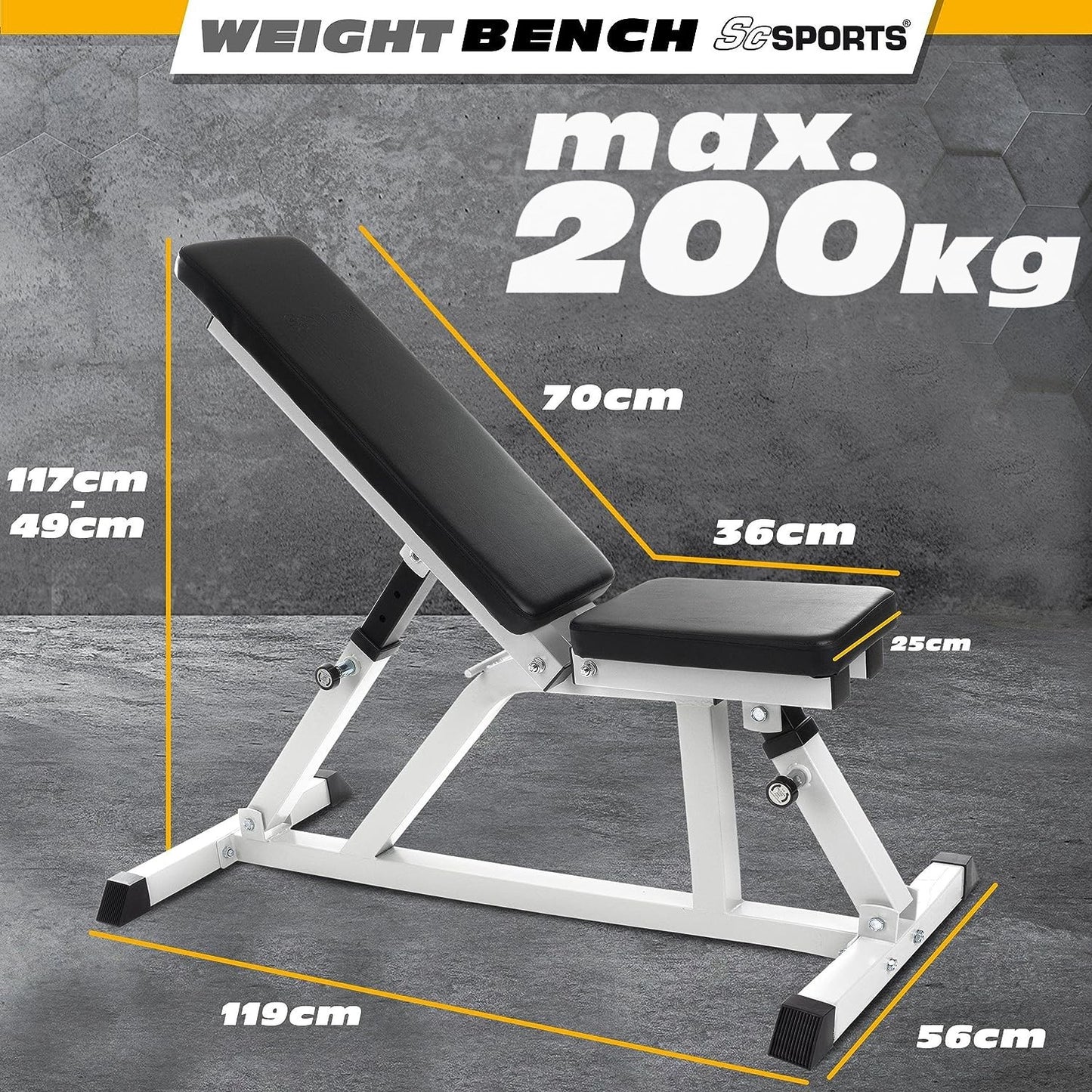 Banc de fitness réglable ScSPORTS Blanc