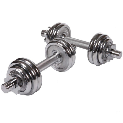 ScSPORTS Dumbellset 15 kg in koffer Chroom