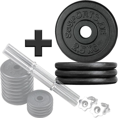 ScSPORTS Dumbellset 30 kg Gietijzer