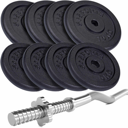 ScSPORTS EZ-Curlset 67 kg Gietijzer - 30 mm