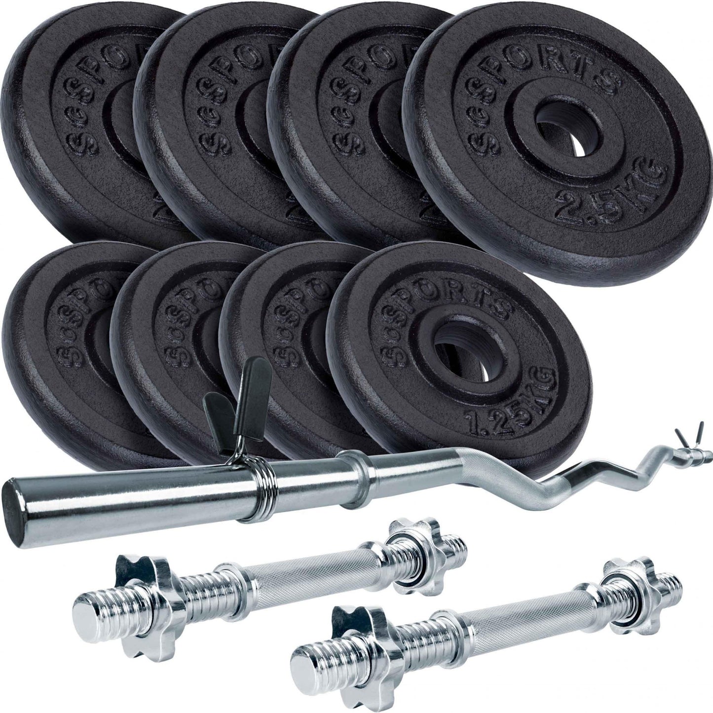 ScSPORTS EZ-Curlset 15 kg Fonte - 30 mm