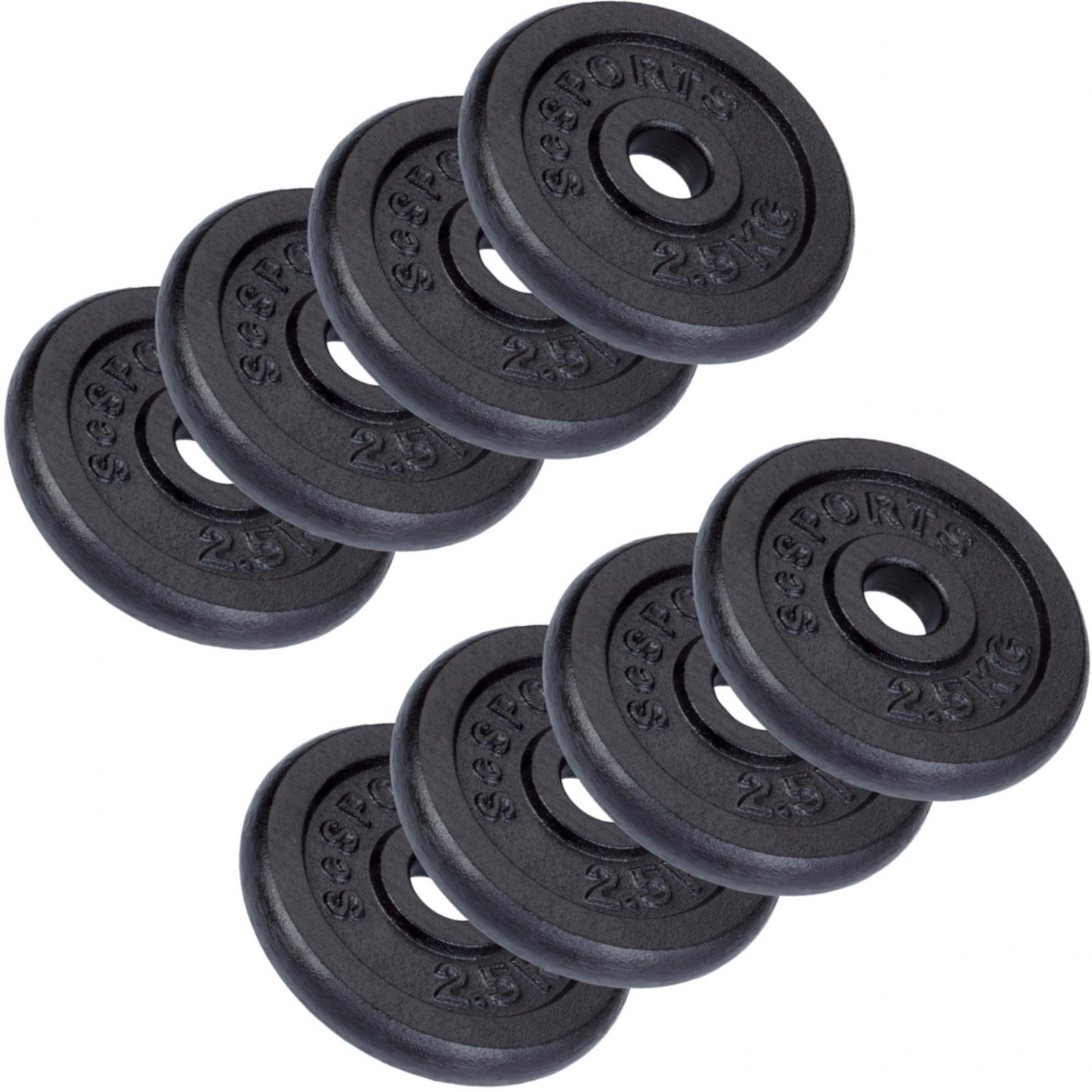 ScSPORTS Halterschijven set 20 kg – 8 x 2,5 kg Gietijzer – 30 mm