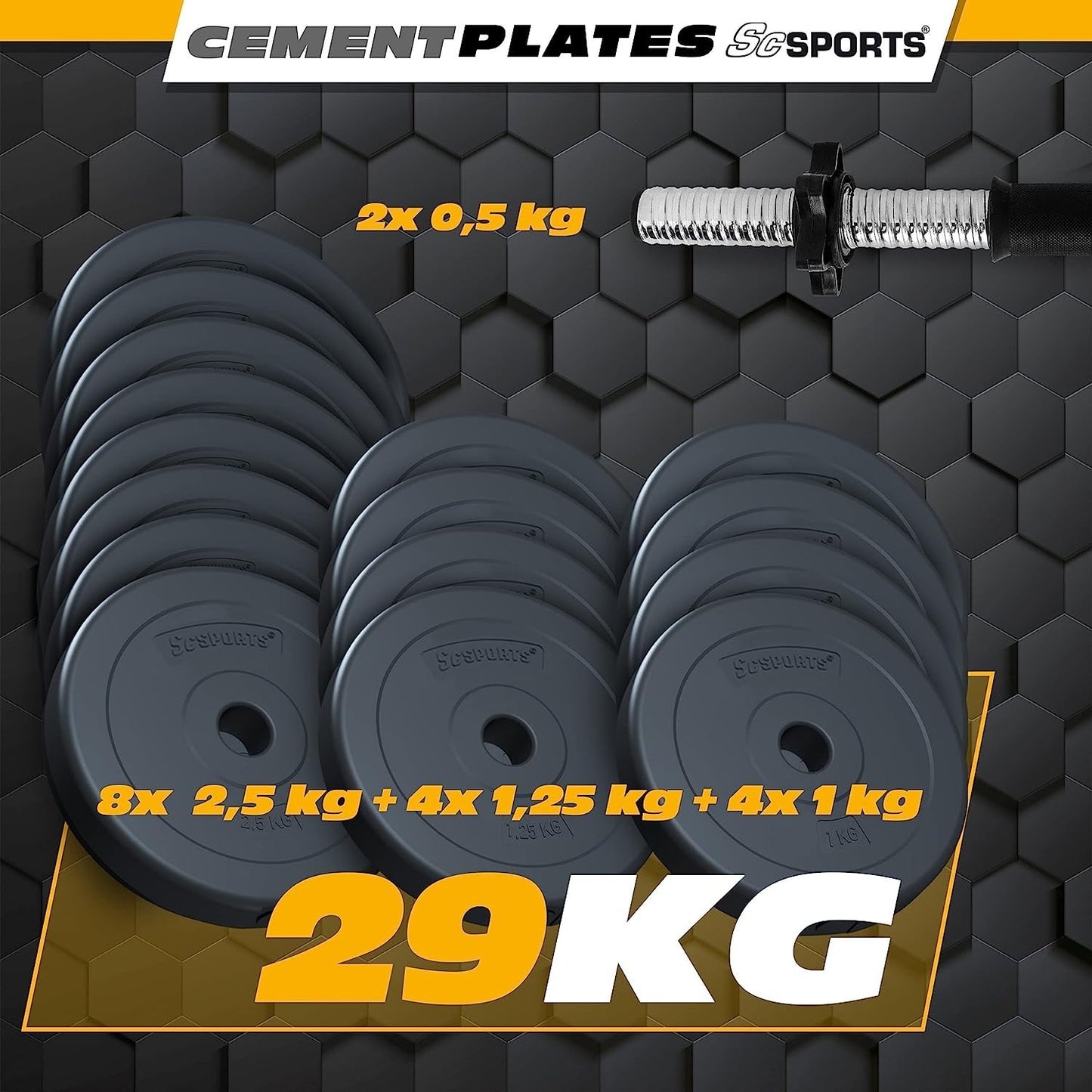 Ensemble d'haltères ScSPORTS 30 kg Plastique - 30 mm