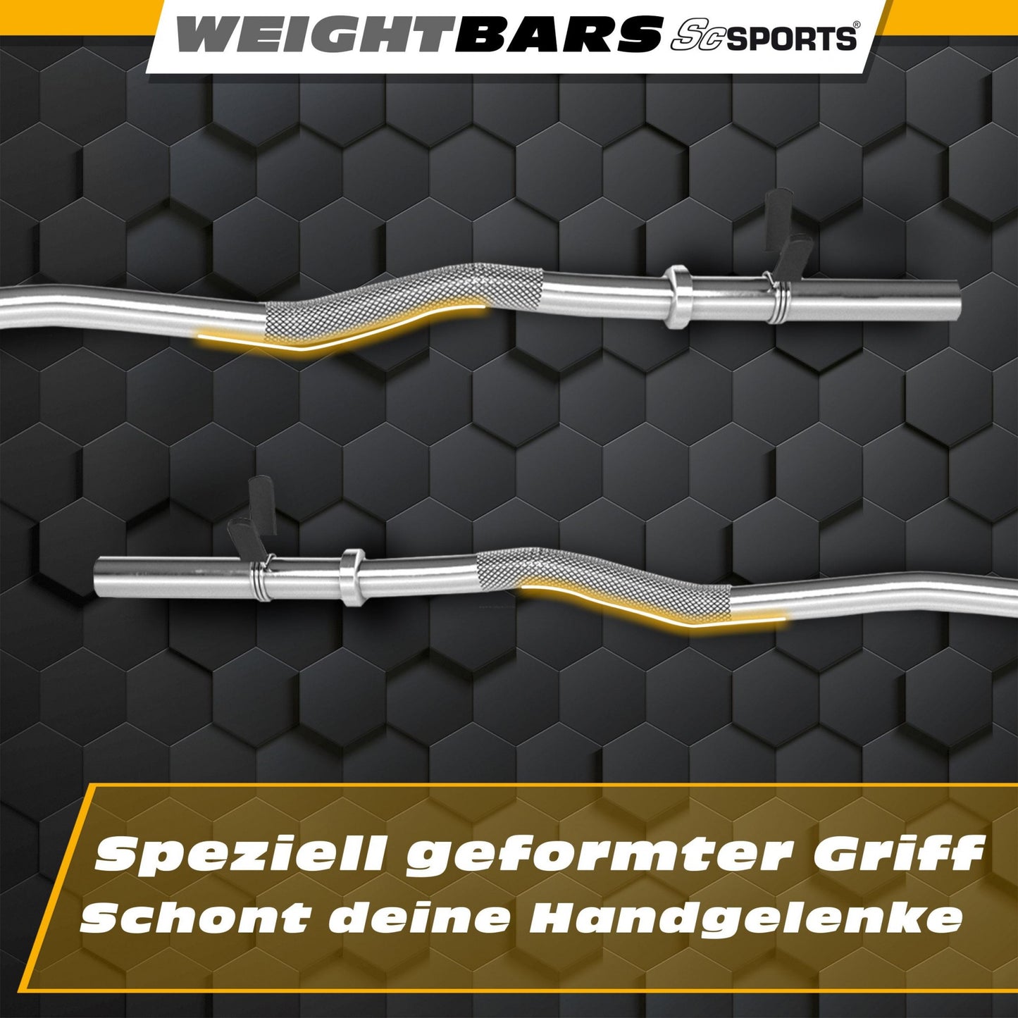 Barre ScSPORTS EZ-Curl 120 cm avec fermeture à ressort - 30 mm