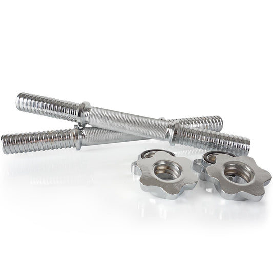 Lot de 2 barres d'haltères ScSPORTS avec verrouillage à vis - 35,5 cm - 30 mm