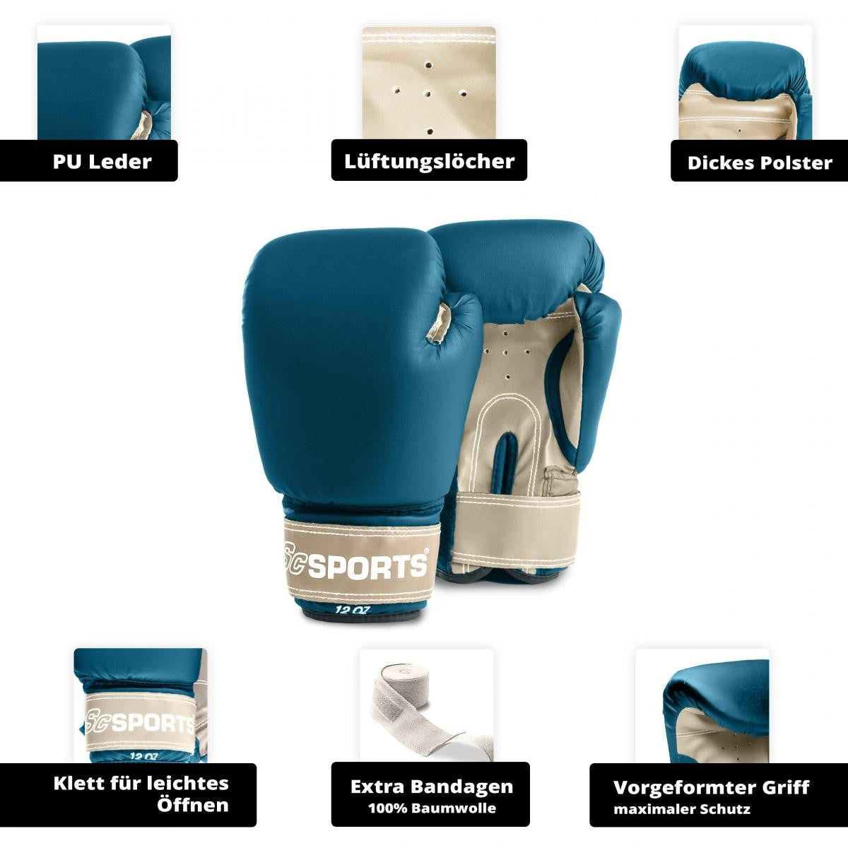 Set de boxe ScSPORTS 25 kg Beige/Pétrole