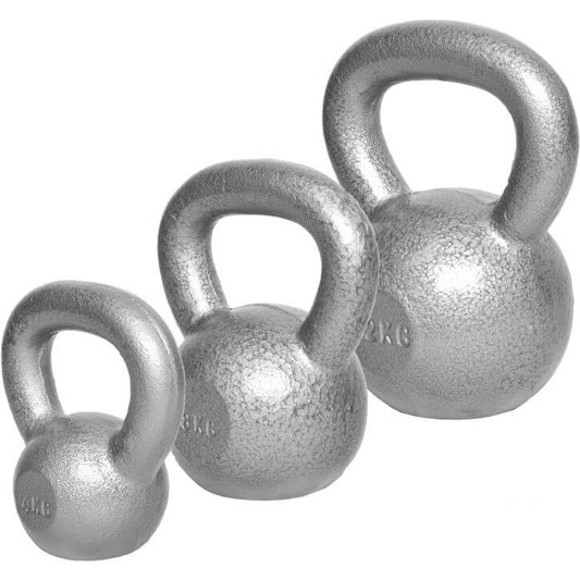 Voordeelset kettlebells 4, 8 en 12 kg gietijzer