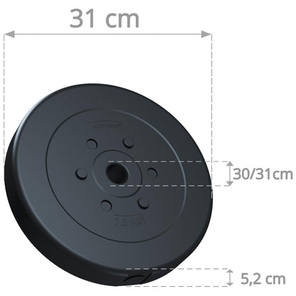 Jeu de disques de poids ScSPORTS 30 kg Plastique - 30 mm