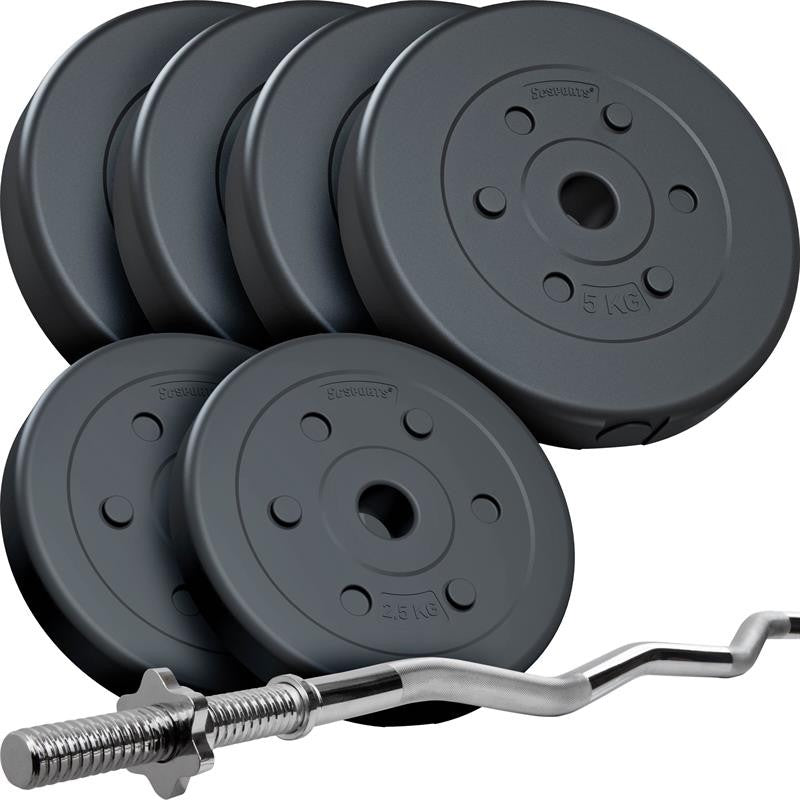 ScSPORTS EZ-curl set 32 kg Kunststof