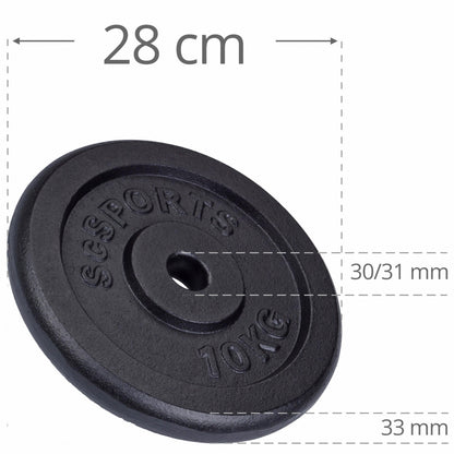 ScSPORTS Halterset 121 kg Gietijzer - 30 mm