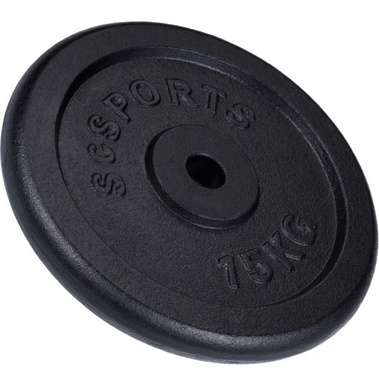 ScSPORTS Disque de poids 15 kg Fonte - 30 mm