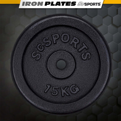 ScSPORTS Disque de poids 15 kg Fonte - 30 mm