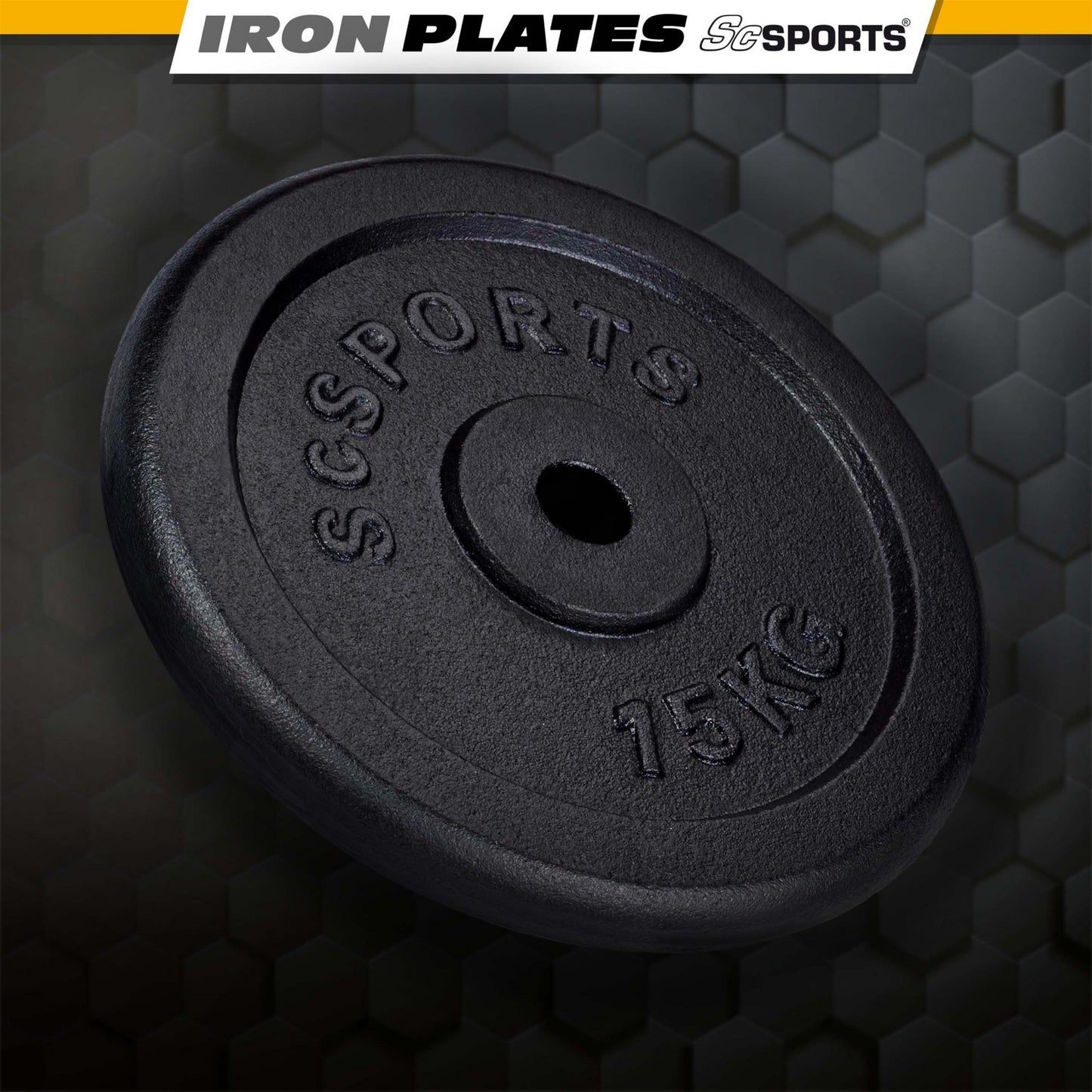 ScSPORTS Disque de poids 15 kg Fonte - 30 mm