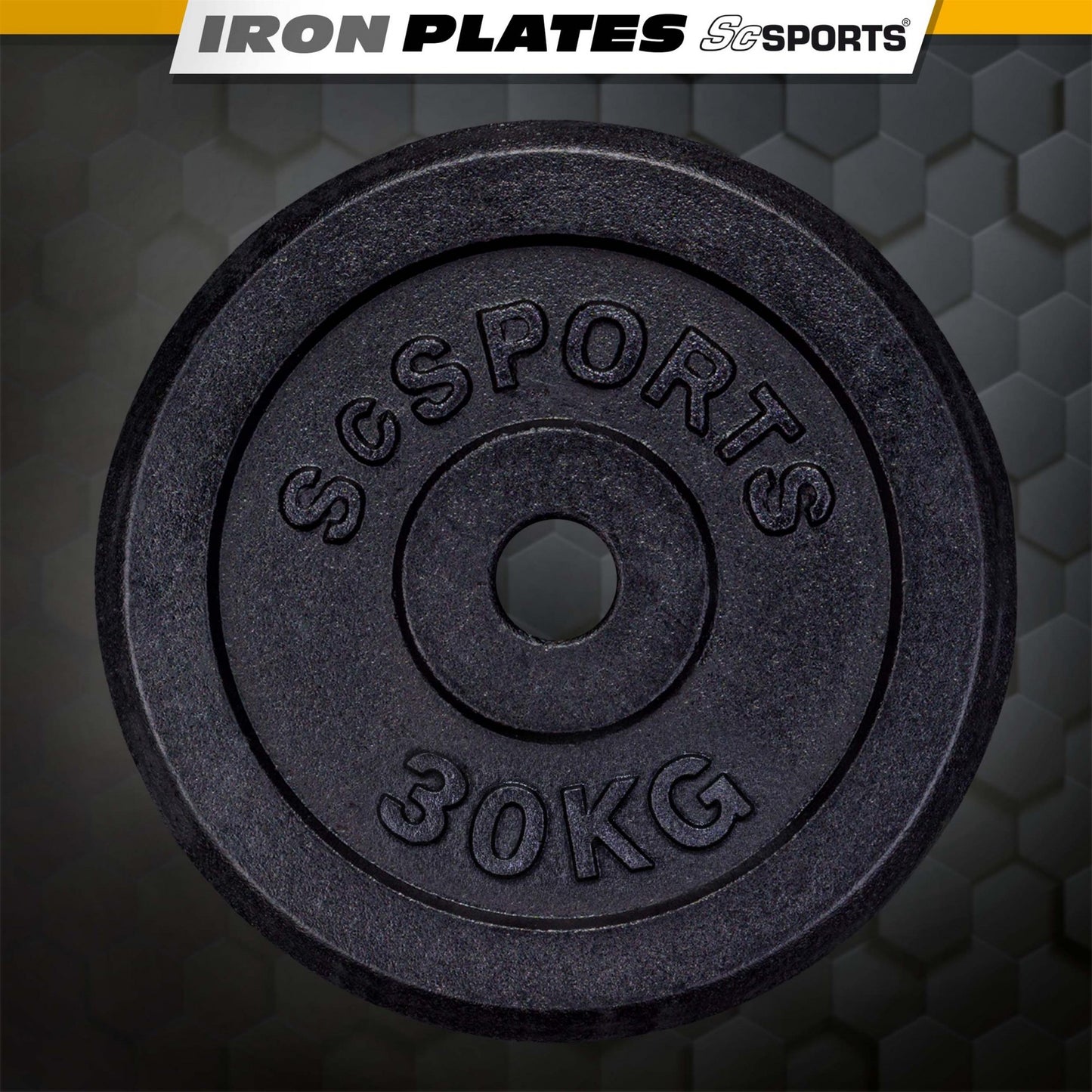 ScSPORTS Disque de poids 30 kg Fonte - 30 mm