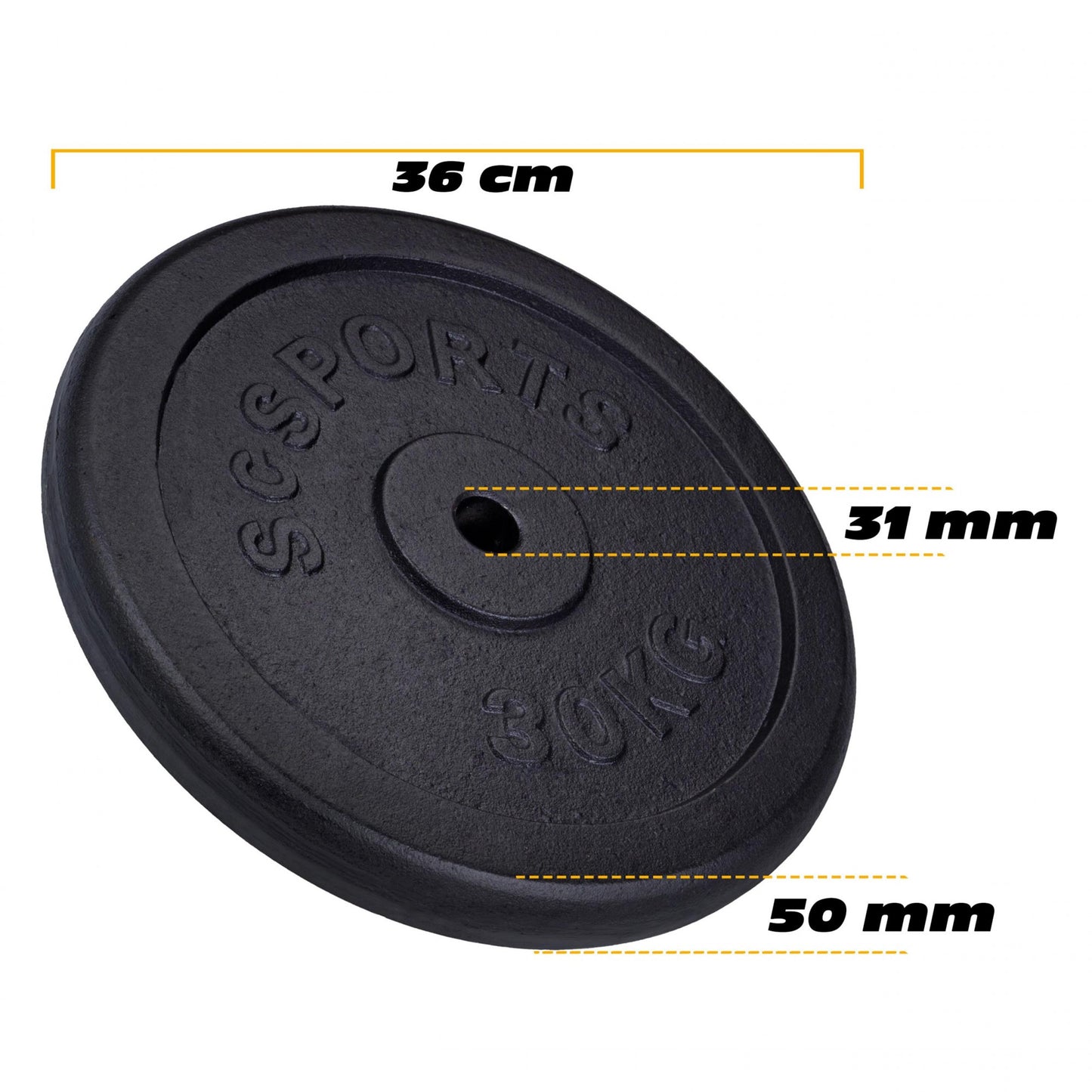 ScSPORTS Halterset 59 kg Gietijzer - 30 mm