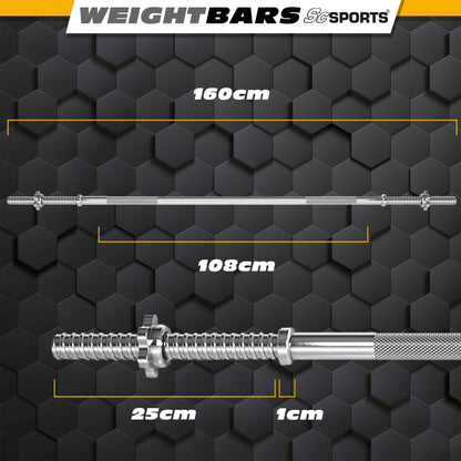 Barre d'haltères ScSports 160 cm avec verrouillage à vis - 30 mm