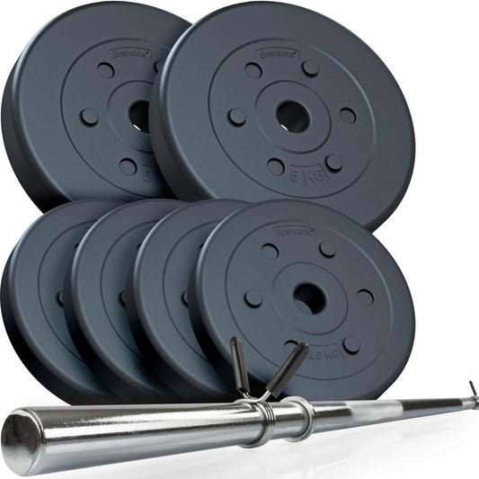 Set d'haltères ScSPORTS 22 kg en plastique - 30 mm