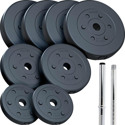 Set d'haltères ScSPORTS 30 kg en plastique - 30 mm