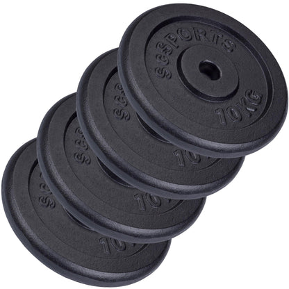 Jeu de disques de poids ScSPORTS 40 kg – 4 x 10 kg Fonte – 30 mm