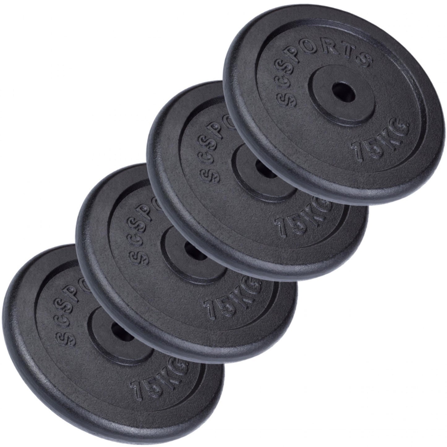 Jeu de disques de poids ScSPORTS 50 kg – 4 x 15 kg Fonte – 30 mm