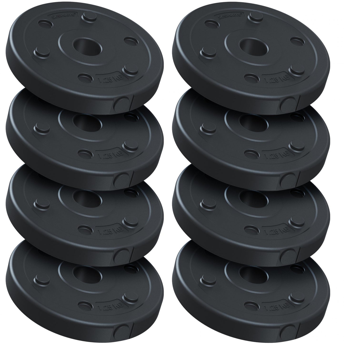 ScSPORTS Halterschijven set 10 kg - 8 x 1,25 kg - Gietijzer - 30 mm