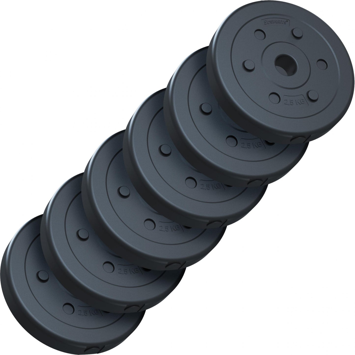 ScSPORTS Halterschijven set 10 kg - 6 x 2,5 kg - Kunststof - 30 mm