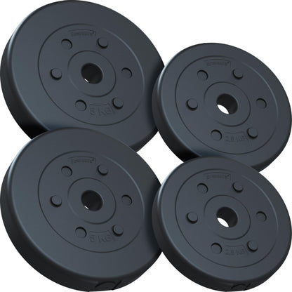 ScSPORTS Halterschijven set 15 kg - 2 x 5 2 x 2,5 kg - Kunststof - 30 mm