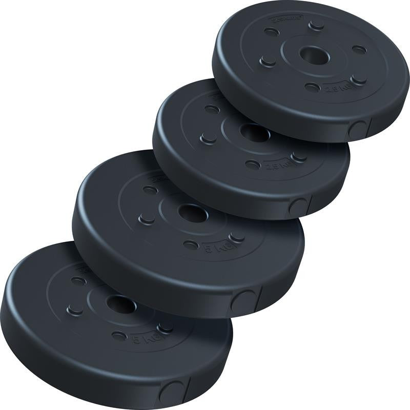 Jeu de disques de poids ScSPORTS 15 kg - 2 x 5 2 x 2,5 kg - Plastique - 30 mm