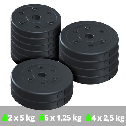 Jeu de disques de poids ScSPORTS 27,5 kg Plastique - 30 mm