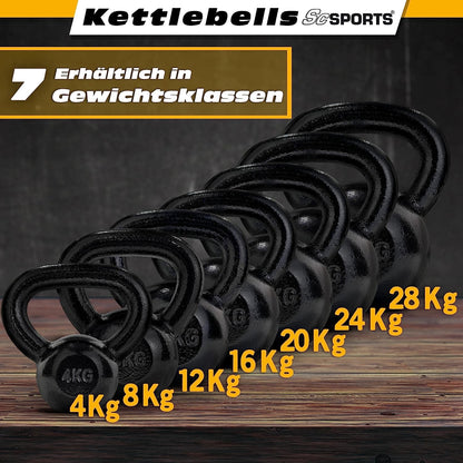 ScSPORTS Kettlebell 24 kg Gietijzer Grijs