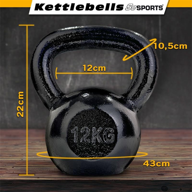 ScSPORTS Kettlebell 12 kg Fonte Grise