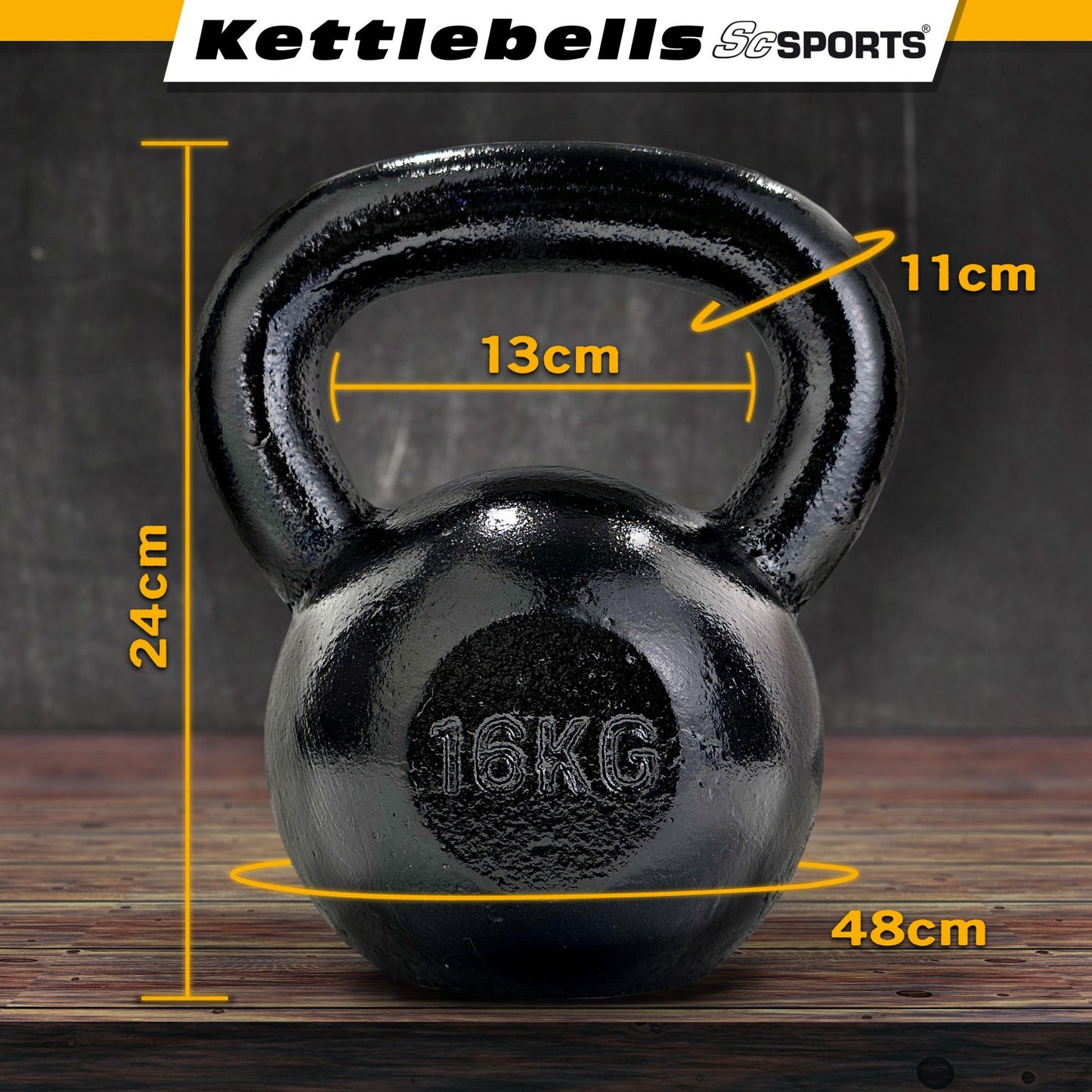 ScSPORTS Kettlebell 16 kg Fonte Grise