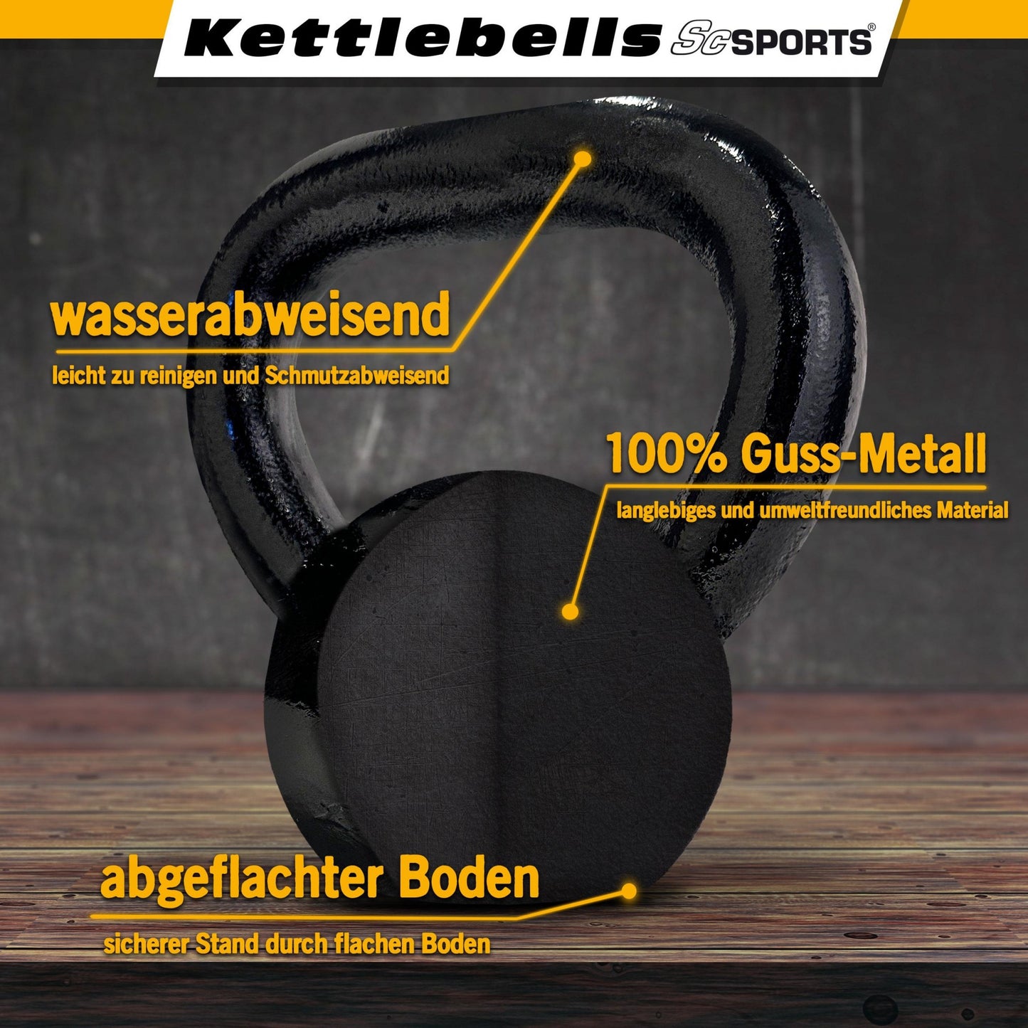 ScSPORTS Kettlebell 16 kg Fonte Grise