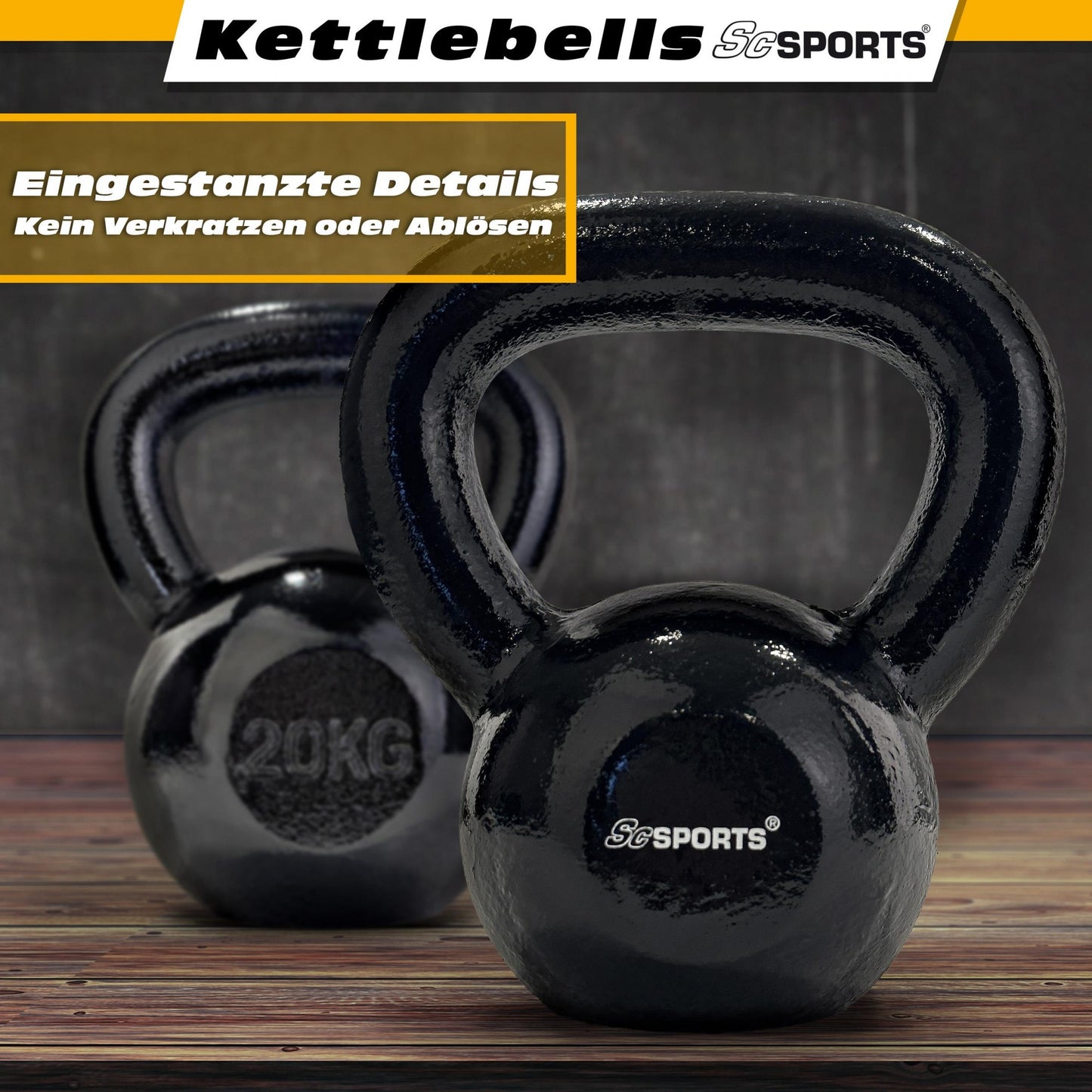 ScSPORTS Kettlebell 20 kg Fonte Grise