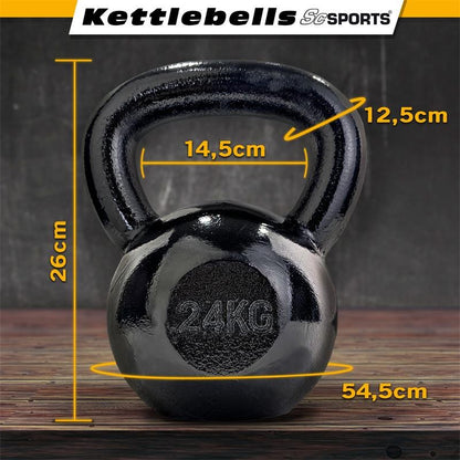 ScSPORTS Kettlebell 24 kg Gietijzer Grijs