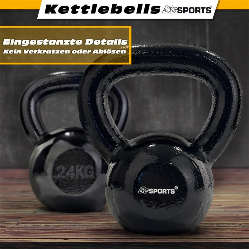 ScSPORTS Kettlebell 24 kg Gietijzer Grijs