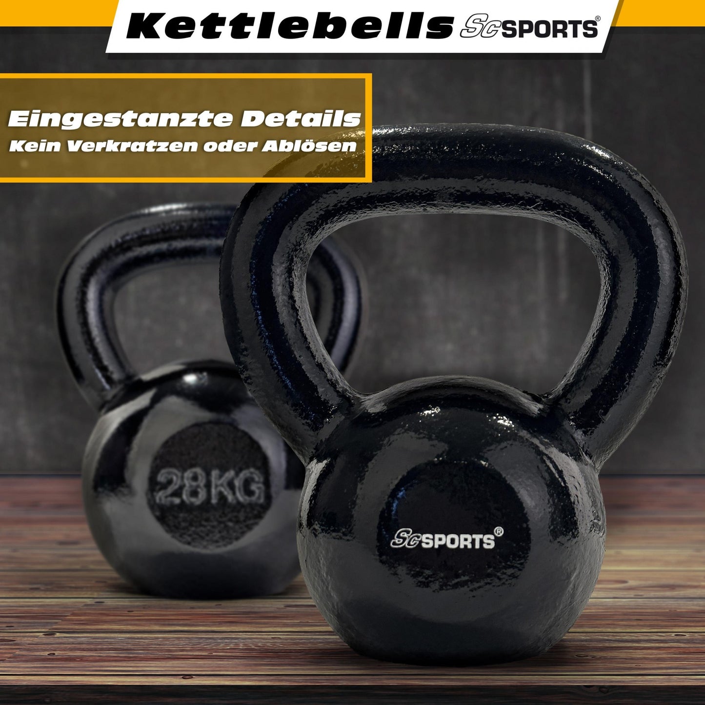 ScSPORTS Kettlebell 28 kg Fonte Grise