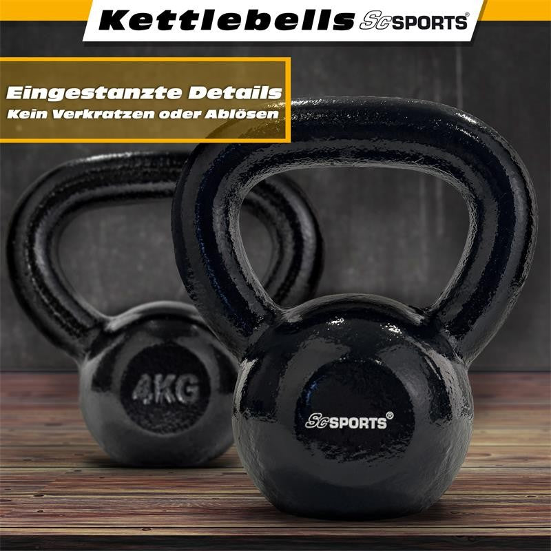 ScSPORTS Kettlebell 4 kg Fonte Grise