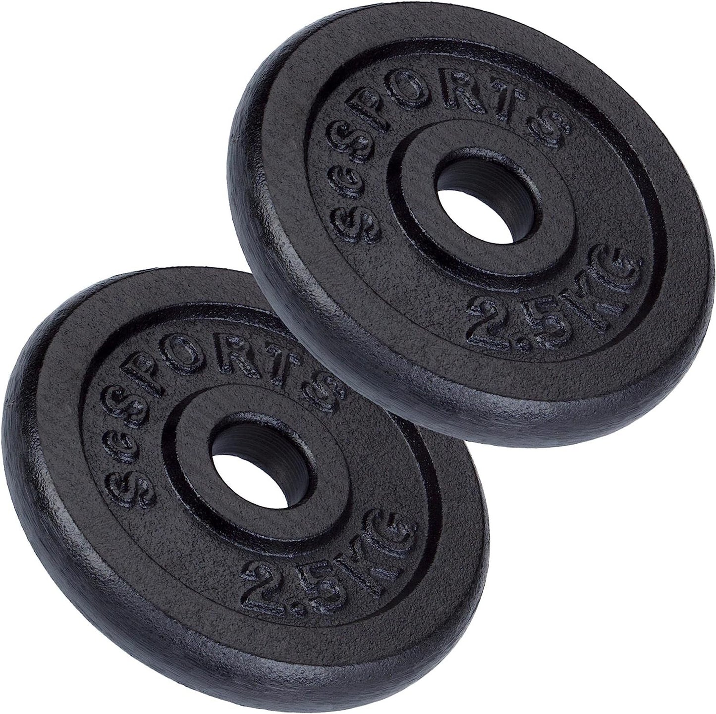 Jeu de disques de poids ScSPORTS 5 kg - 2 x 2,5 kg - Fonte - 30 mm