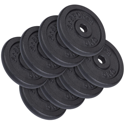 Jeu de disques de poids ScSPORTS 40 kg - 8 x 5 kg - Fonte - 30 mm