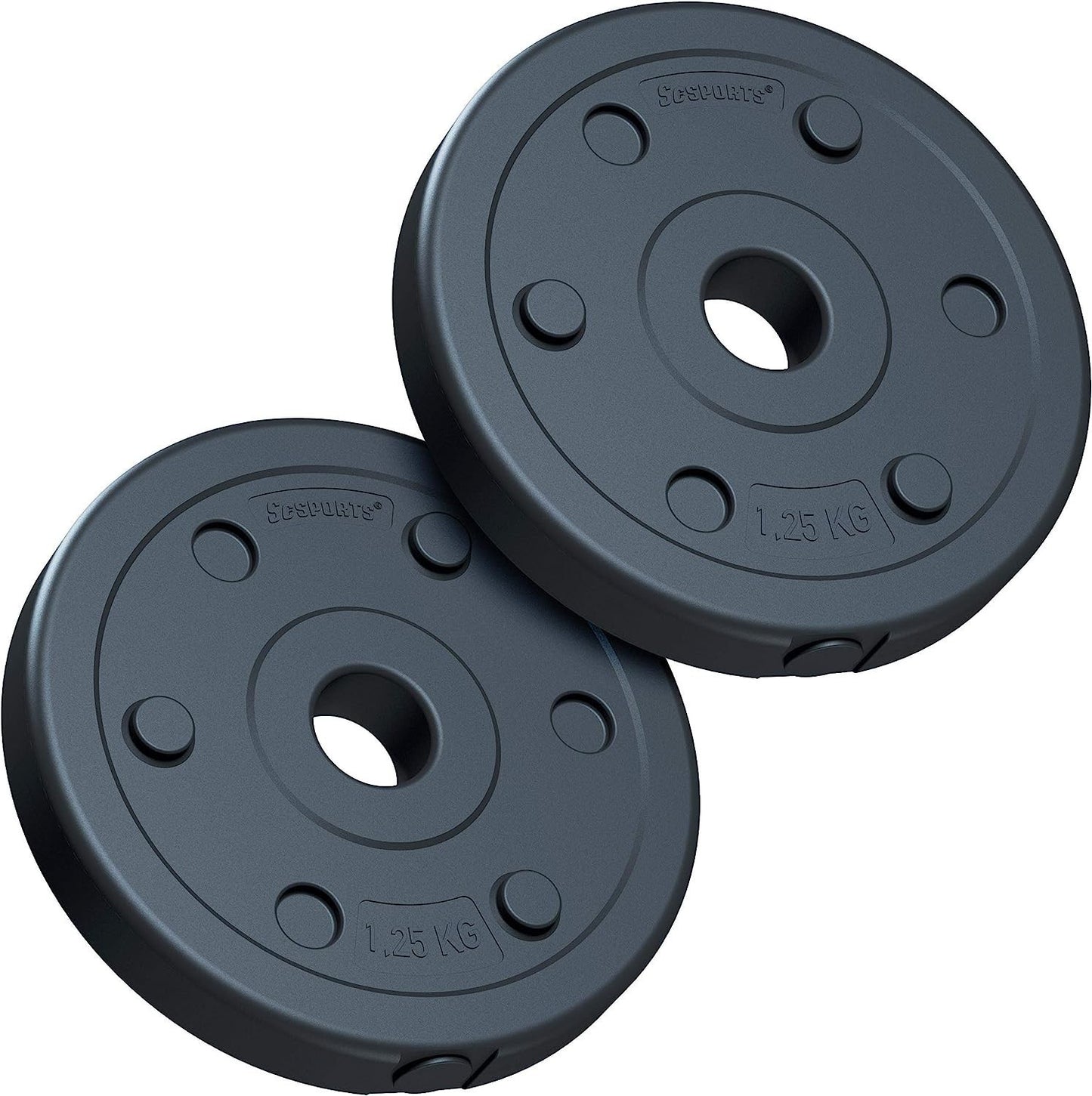 ScSPORTS Halterschijven set 2,5 kg - 2 x 1,25 kg - Kunststof - 30 mm