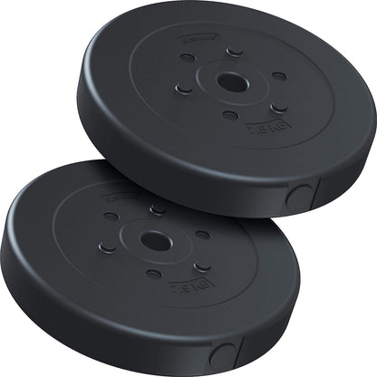 Jeu de disques de poids ScSPORTS 15 kg - 2 x 7,5 kg - Plastique - 30 mm