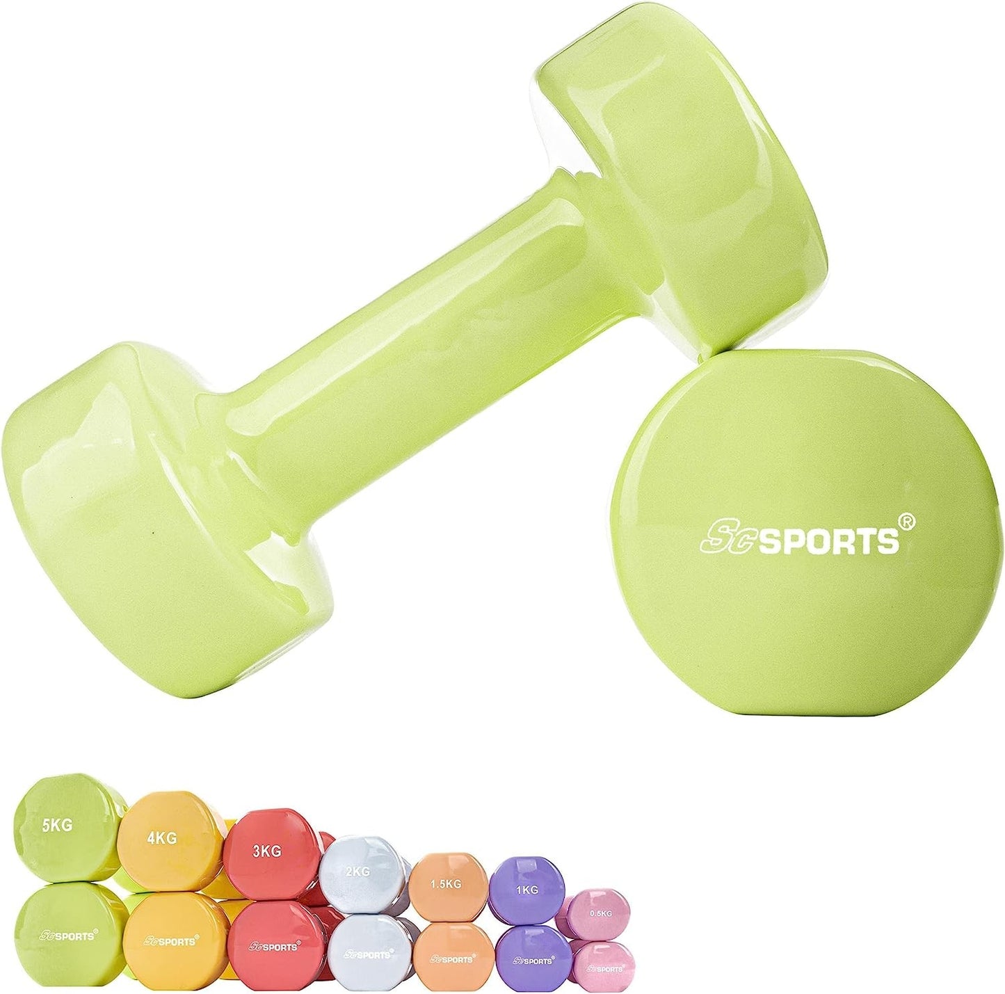 Ensemble d'haltères aérobic ScSPORTS 10 kg - 2 x 5 kg Vert