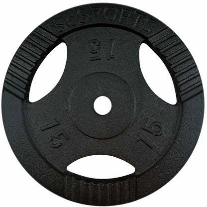 Jeu de disques de poids ScSPORTS 30 kg - 2 x 15 kg - Gripper Fonte - 30 mm